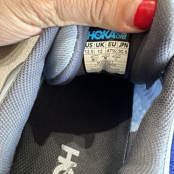Hoka One One Bondi 7 Blue Fog Athletic Running Sneakers Mens Shoes Size 12.5 main image 10